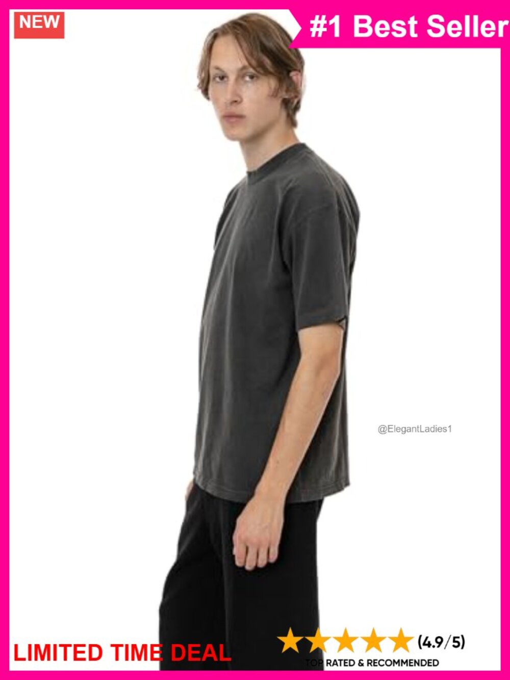Garment Dye Crew Neck T-Shirt USA Cotton Short Sleeve Tee